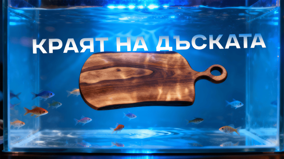 Дървена дъска за рязане, накисната във вода — какво се случва при неправилна грижа за дървени кухненски изделия.