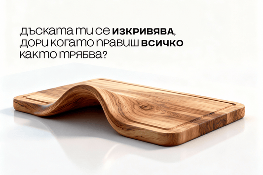Защо дървената дъска се изкривява, дори когато се грижиш правилно за нея?